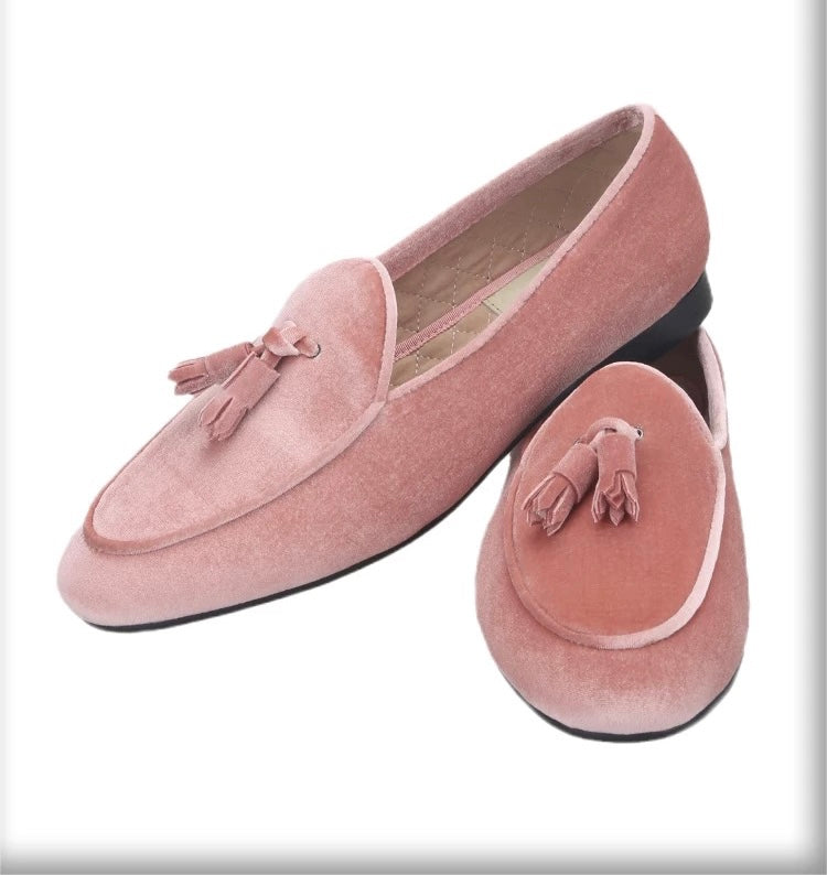 Men's Pink Velvet Loafers – Nanaloafers