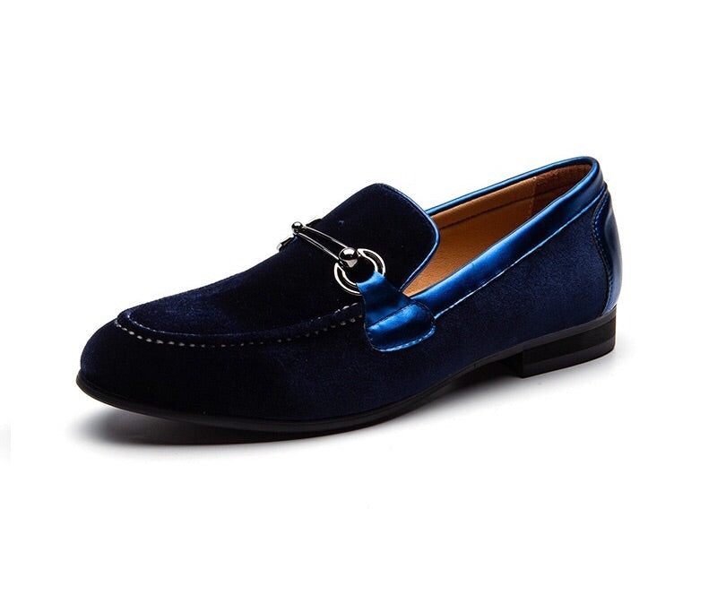 Men Blue Velvet Loafers – Nanaloafers