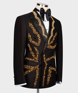 Men’s Black Black Gold Tuxedo