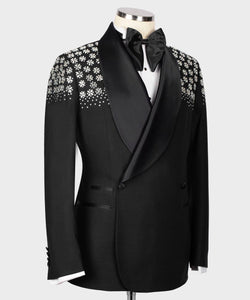 Men BLACK Gray custom Tuxedo