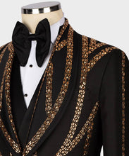 Men’s Black Gold crystal tuxedo