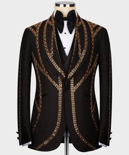 Men’s Black Gold crystal tuxedo