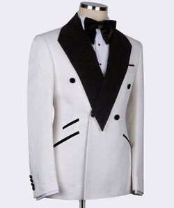 Men White black lapel Tuxedo