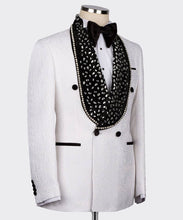 Men’s White Black crystal tuxedo