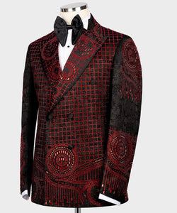 Men's Red Black Custom TUXEDO