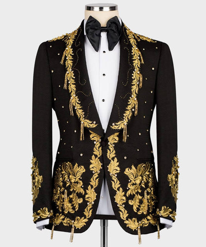 Men's Black Gold embroidery TUXEDO