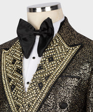 Men's Crystal Stone Gold Tuxedo