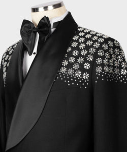 Men BLACK Gray custom Tuxedo