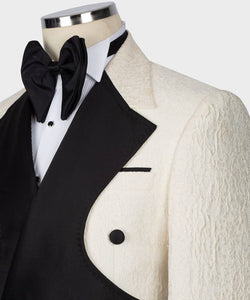 Men's Cream Black Tuxedo