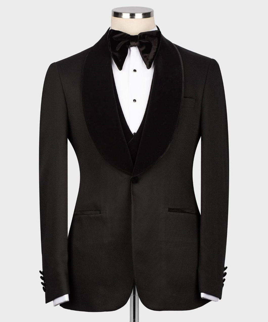 Men Black & Black tuxedo