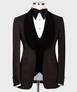 Men Black & Black tuxedo