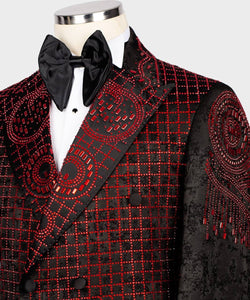 Men's Red Black Custom TUXEDO