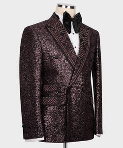 Men's Crystal Stone Purple Tuxedo