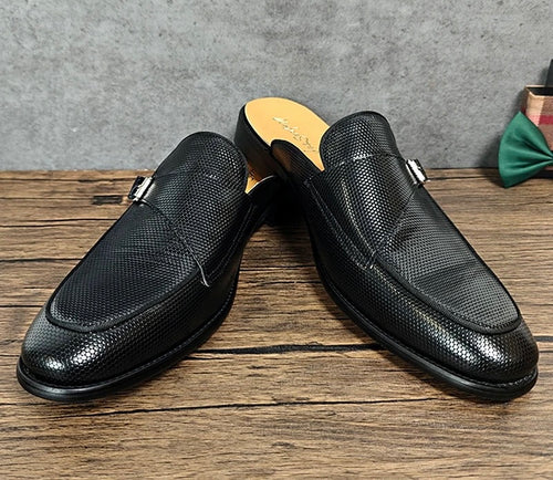 Men’s Leather Black Half-Loafers