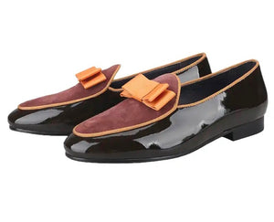 Men’s Brown Black Velvet Loafers