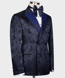 Men's BLUE EMBRIORED TUXEDO