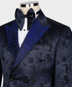 Men's BLUE EMBRIORED TUXEDO