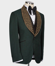 Men's Green Gold embroidery TUXEDO