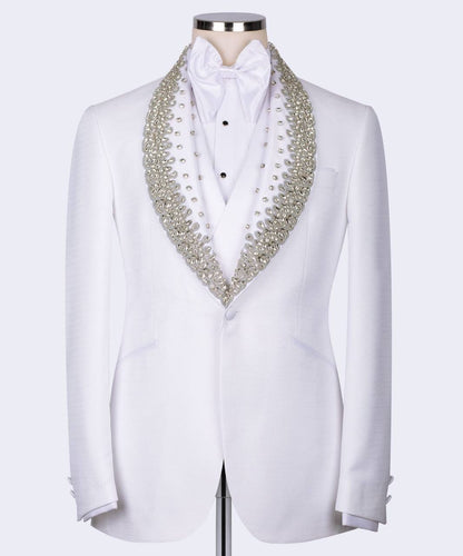 Men White White Tuxedo