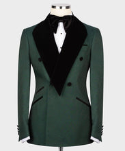 Men Green black lapel Tuxedo