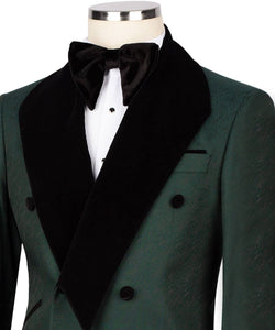 Men Green black lapel Tuxedo