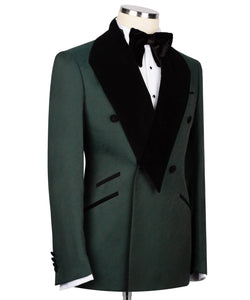 Men Green black lapel Tuxedo