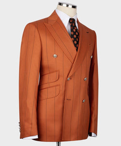 Men’s DOUBLE BREASTED Brown/Orange CLASSIC