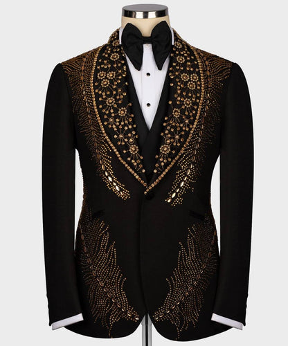 Men's Black Gold embroidery TUXEDO