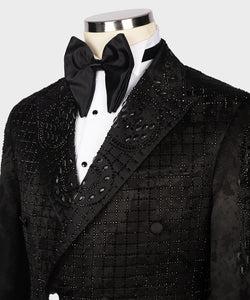 Men's Black EMBROIDERED Tuxedo