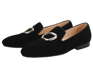 Men’s Black Velvet Classic Loafers
