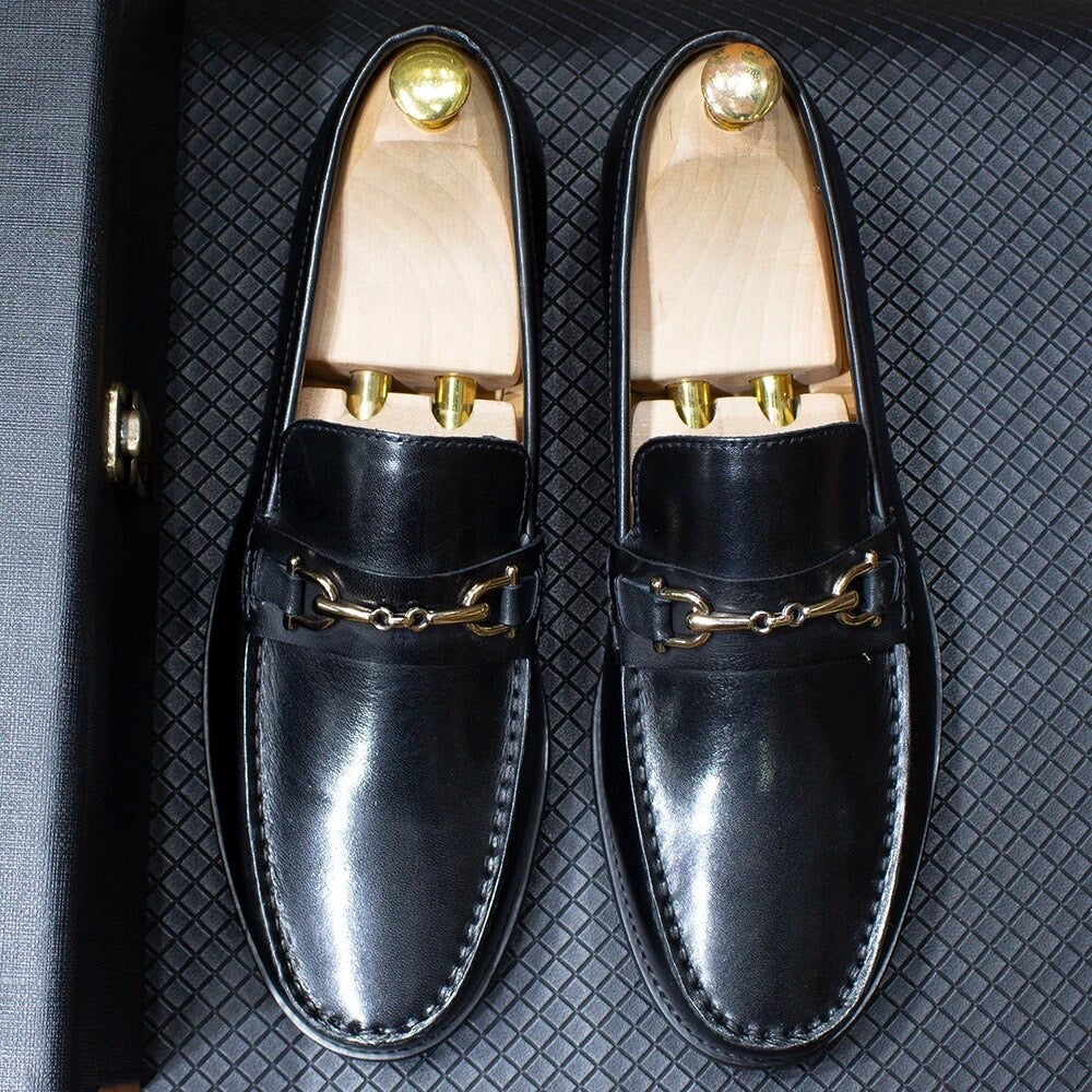 Men's Classic Black Italian Loafers