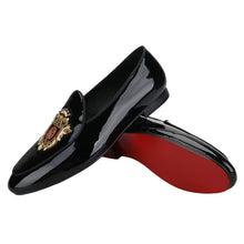 Men's Black Embroidery Loafers
