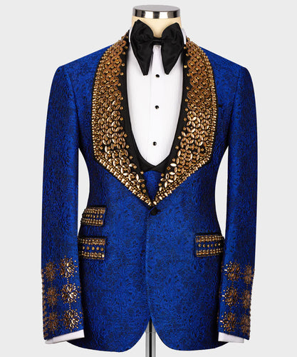 Men's GOLD BLUE Tuxedo