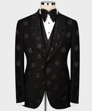 Men's Black STONE EMBROIDERED Tuxedo
