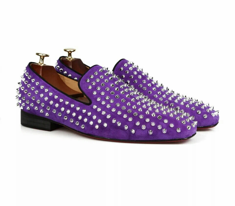 Men's Handmade Studded Spikes Loafers