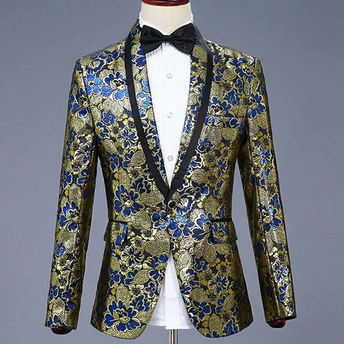 Men’s Gold Floral Blazer