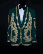 Men’s Green Crystal Embroidered Tuxedo