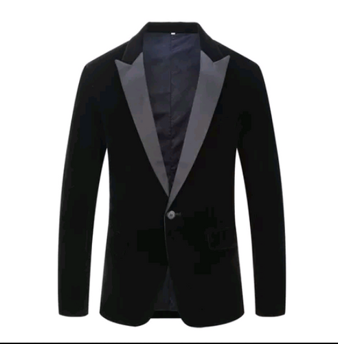 Men Black Velvet Blazer