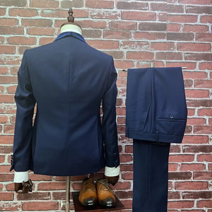 Men’s Tailor-Made Navy Blue 3Pc Tuxedo