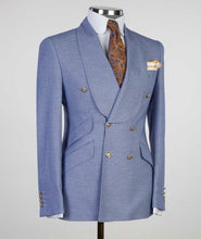 Men's Sky Blue double breasted suit