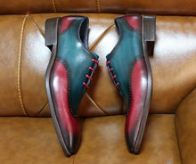 Men’s Wingtip Green Red Oxford Shoes