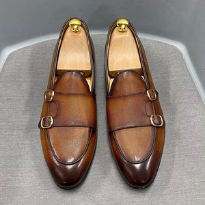 Men’s Brown Monk Strap Loafers