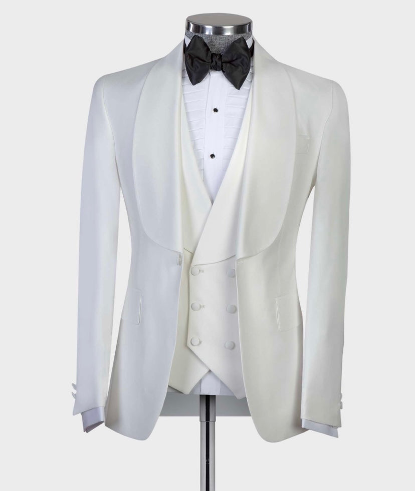 Men’s 3Pc White Classic Tuxedo