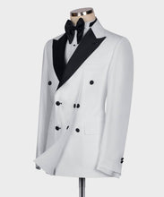 Men’s White Black double breasted suit