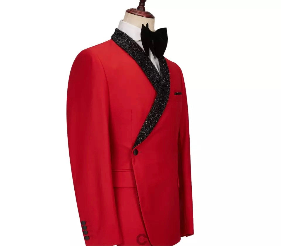 Men’s Red Tailor-Made 2Pc Tuxedo