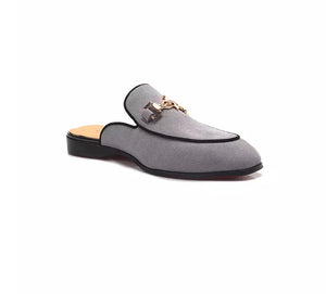 Men’s Gray Buckle Loafers