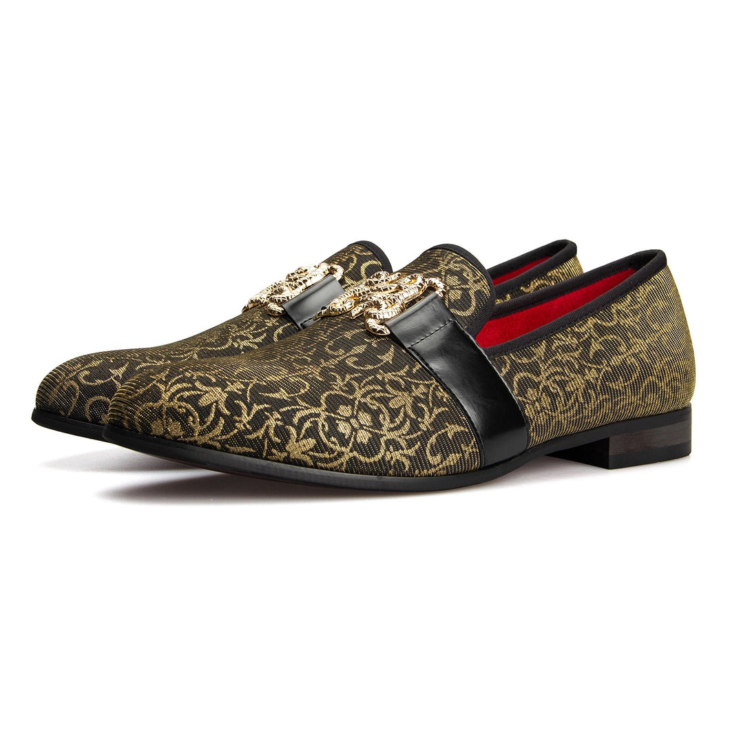 Men’s Buckle Gold loafers