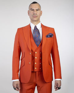 Men’s Orange Suit + Vest + Pants