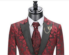 Men’s Custom Red 3 Piece Suit