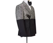Men’s Cheetah Black DOUBLE BREASTED SUIT